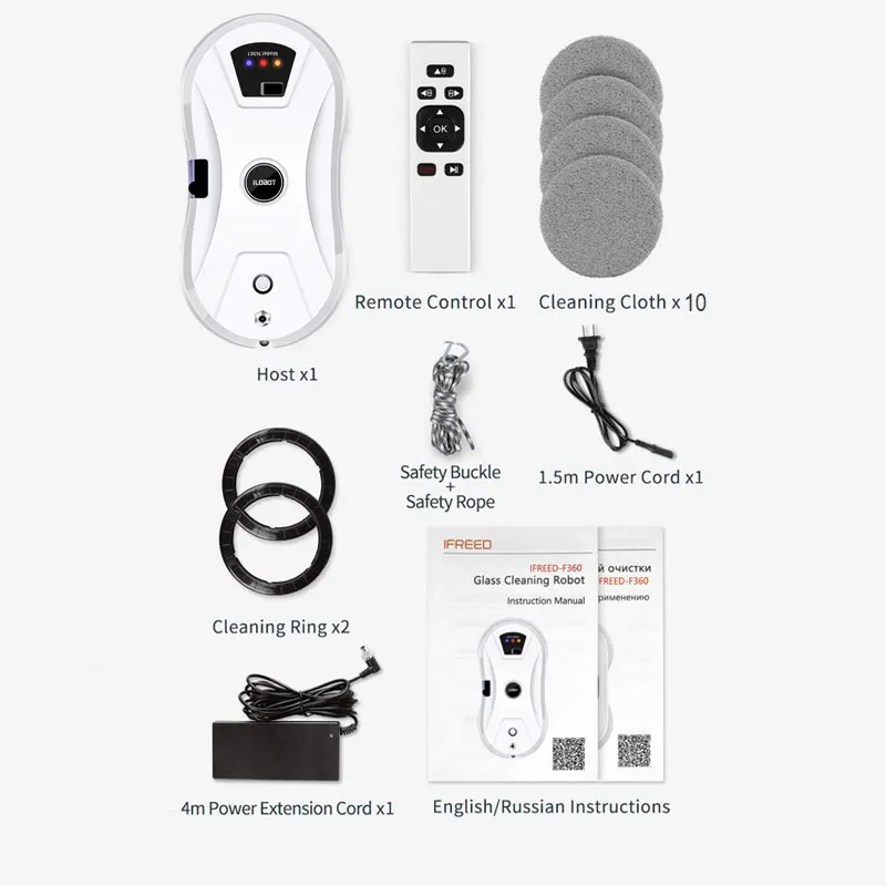 

Home Smart Water Spray Window Cleaner Robot With Water Sprayer With Remote Control One-button Glass Tile Wall Cleaning Tool