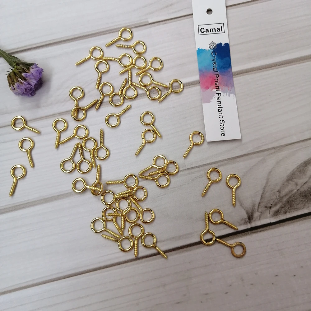 100 шт. золотые штифты с петлей для люстр 15 мм|Люстра хрустальная| |