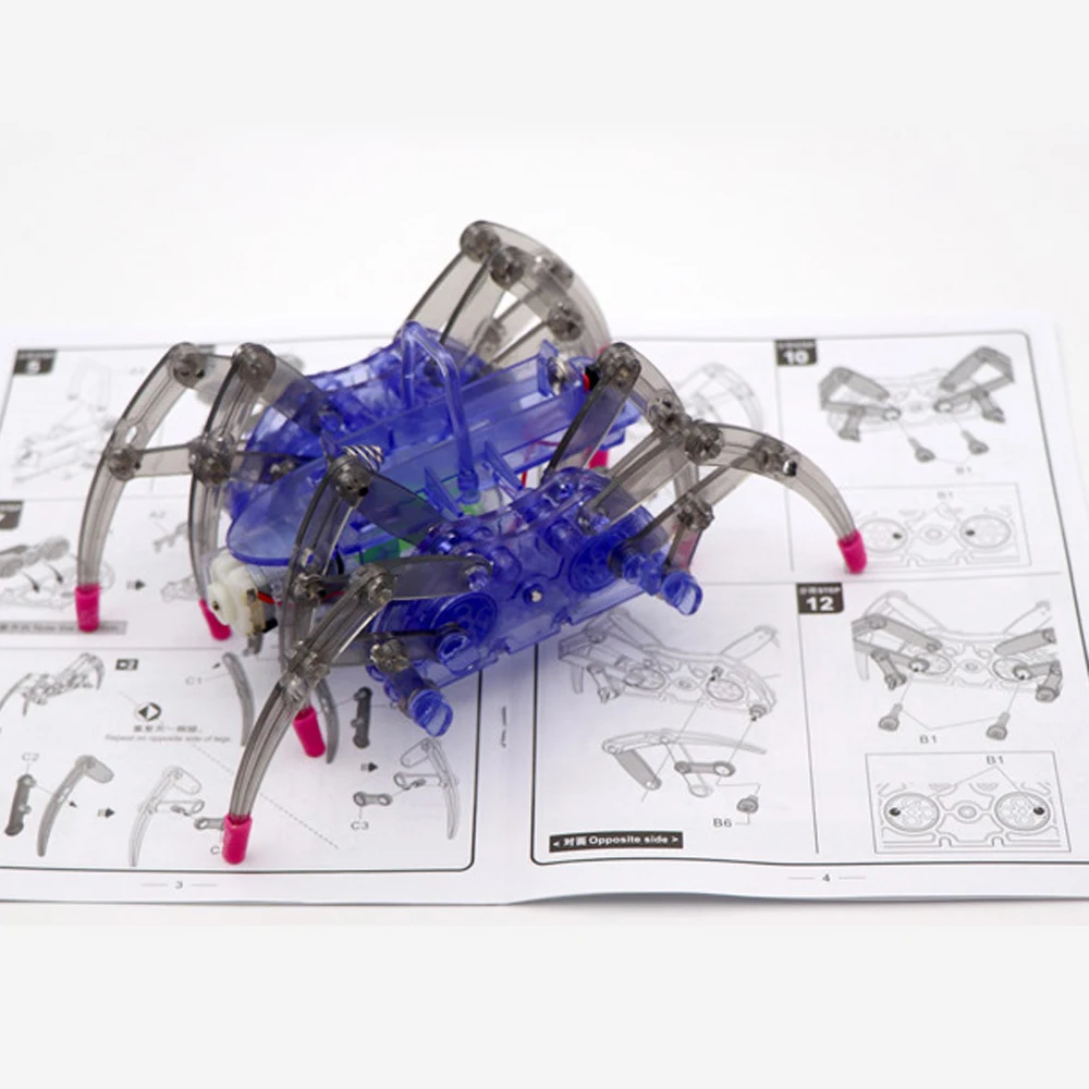 

DIY Assemble Spider Toys Intelligent Electric Robot Toy Kids Educational DIY Toys Kit Set Assembling Building Puzzle Toys Gift