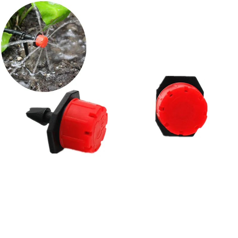 Gotero ajustable rojo para riego por microgoteo, emisor de riego antiobstrucci&oacute;n, suministros de jard&iacute;n para manguera de 500 pulgadas, 1/4 Uds.-0