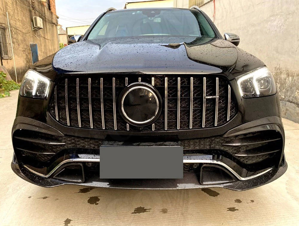 

Dry Carbon Fiber for Mercedes Benz GLE Class W167 GLE53 AMG SUV 2020 Front Bumper Lip Spoiler Splitter Air Vent Outlet Fog Lamp
