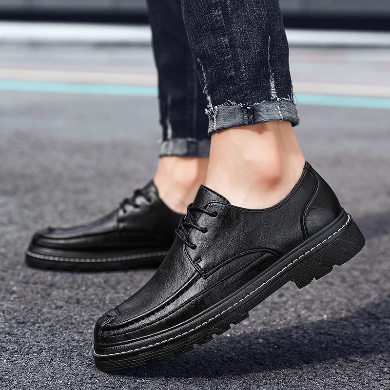 Мужские туфли-оксфорды в британском стиле натуральная кожа деловые официальные