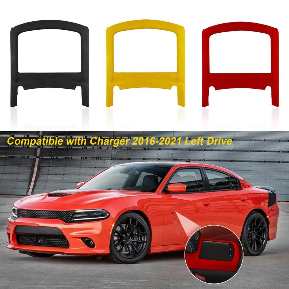 

Front Cup Holder Panel Trim Durable Self-adhesive Water Holder Frame Cover for Dodges Charger 2016-2021 Left Drive