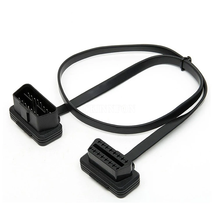 

200Pcs/Lot OBD2 Flat Cable Thin As Noodles OBD2 16PIN Male to Female Flat Extension Cable Auto Car Diagnostic Connector