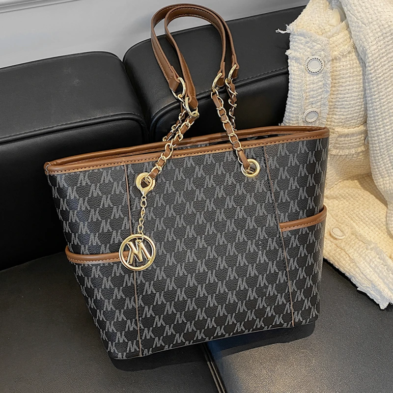 

Burminsa Letter Chain Shopper Tote Shoulder Bags For Women Luxury Brand Designer Large Capacity Work Ladies Handbags Autumn 2021
