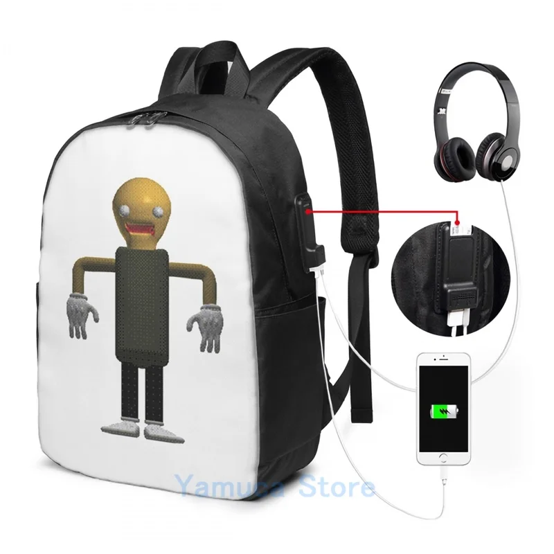 Забавный рюкзак с графическим принтом The Test (Baldis Basics Plus) USB-зарядкой мужские