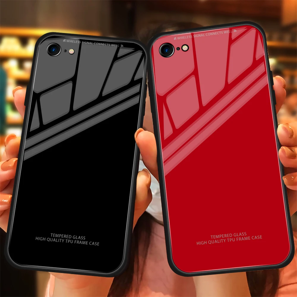 Чехол для iphone 7 8 Plus 6 6S Роскошный прозрачный чехол из закаленного стекла бампер X