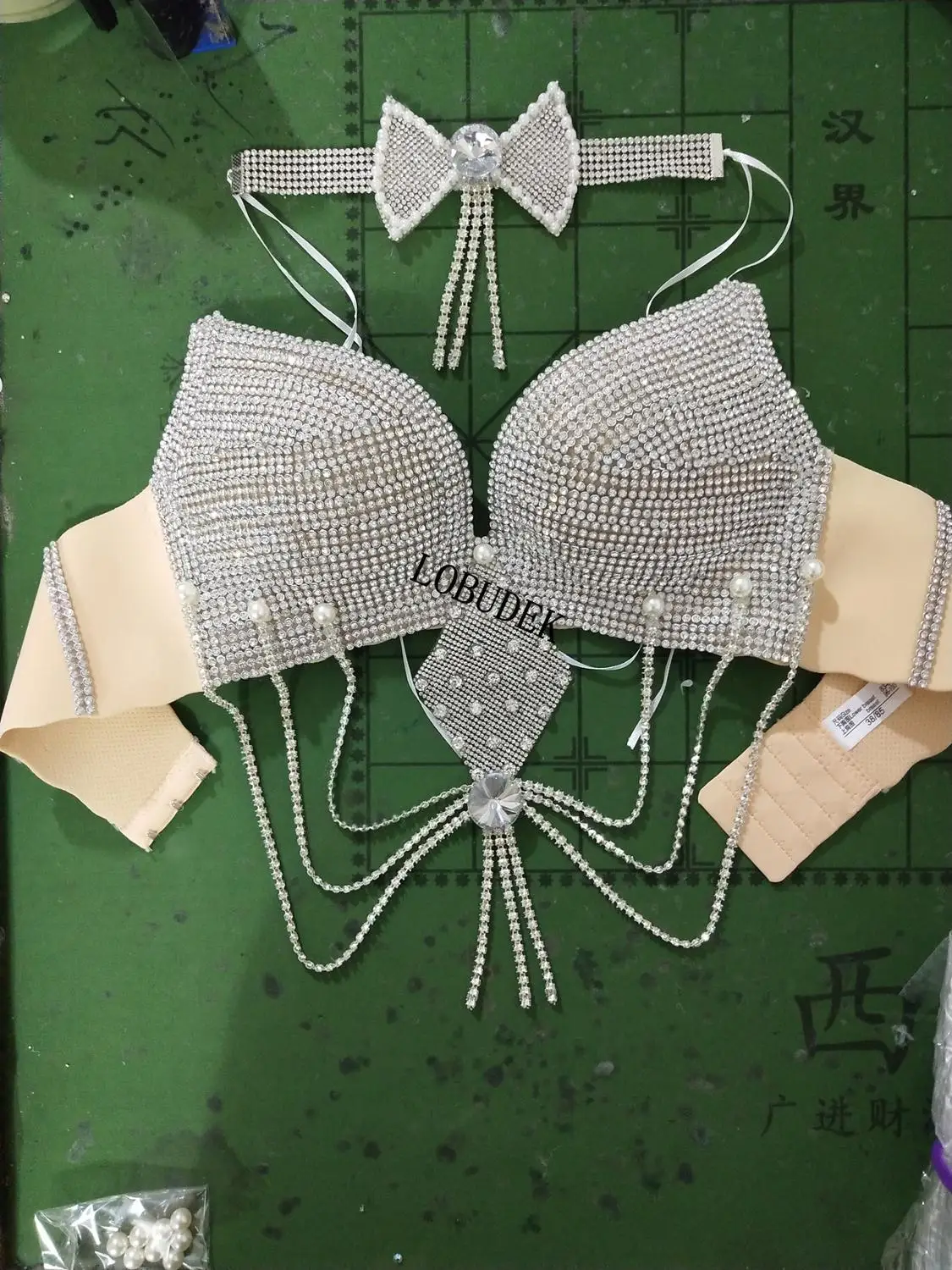 2018 белая юбка блестящее стекло бриллианты бикини наборы бар женский костюм для