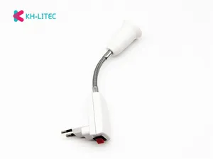 AC 100 - 240 В E27 20 см Гибкий держатель лампы держатель светильник пы белый гибкий преобразователь вклвыкл переходник розетка ЕС разъем