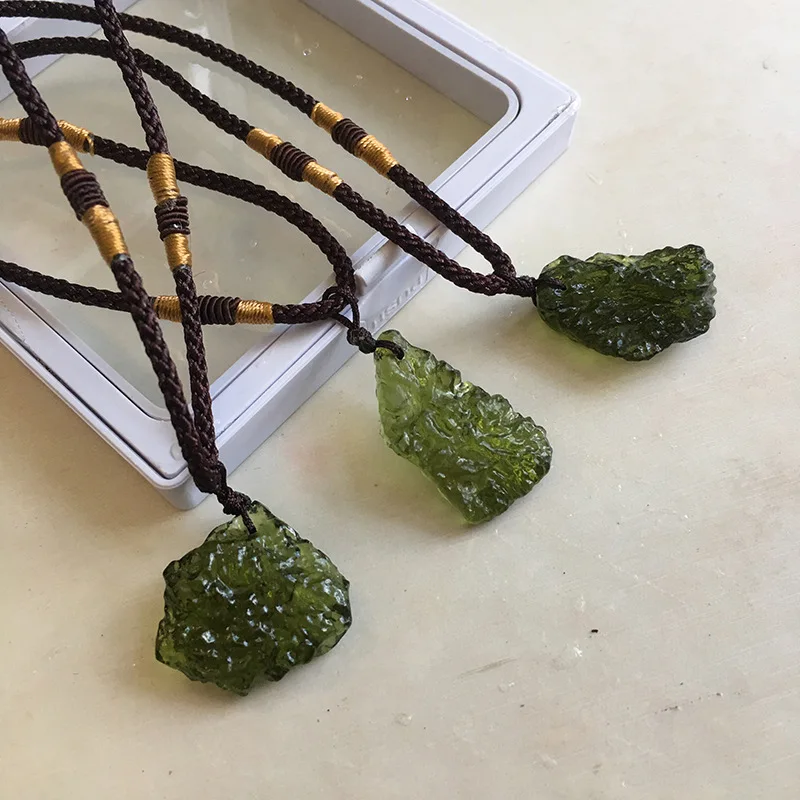 Ожерелье из натурального камня Moldavite для женщин ожерелье ручной работы