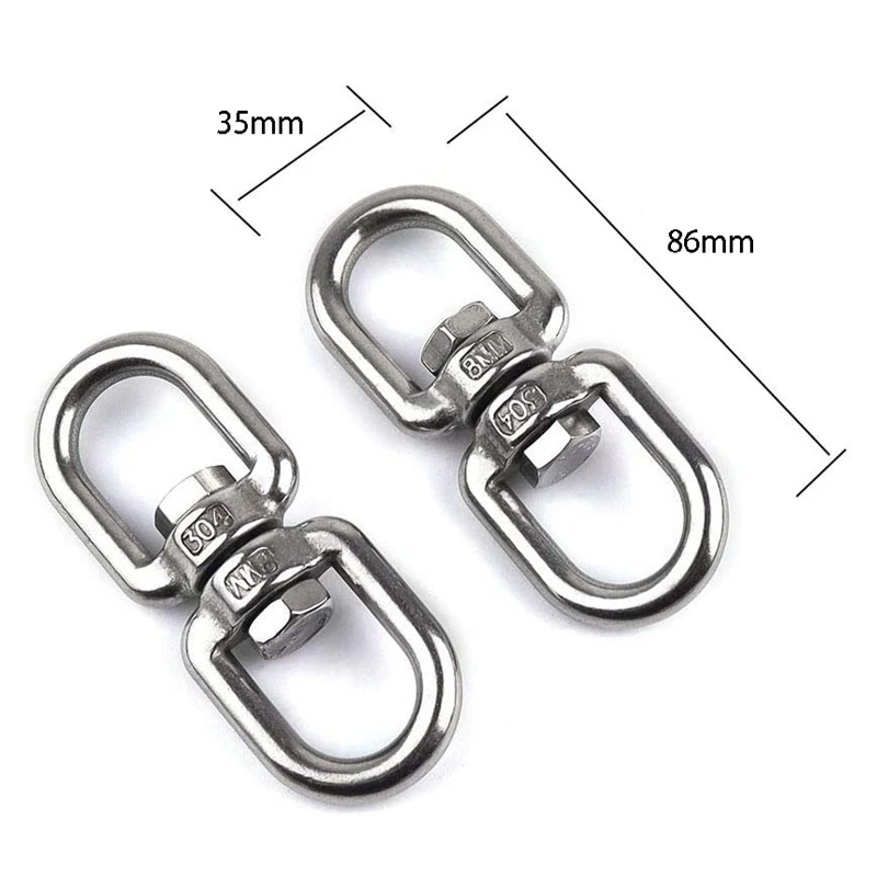 Горячие 4 шт/2 набор M8 304 нержавеющая сталь поворотное кольцо дерево качели крюк