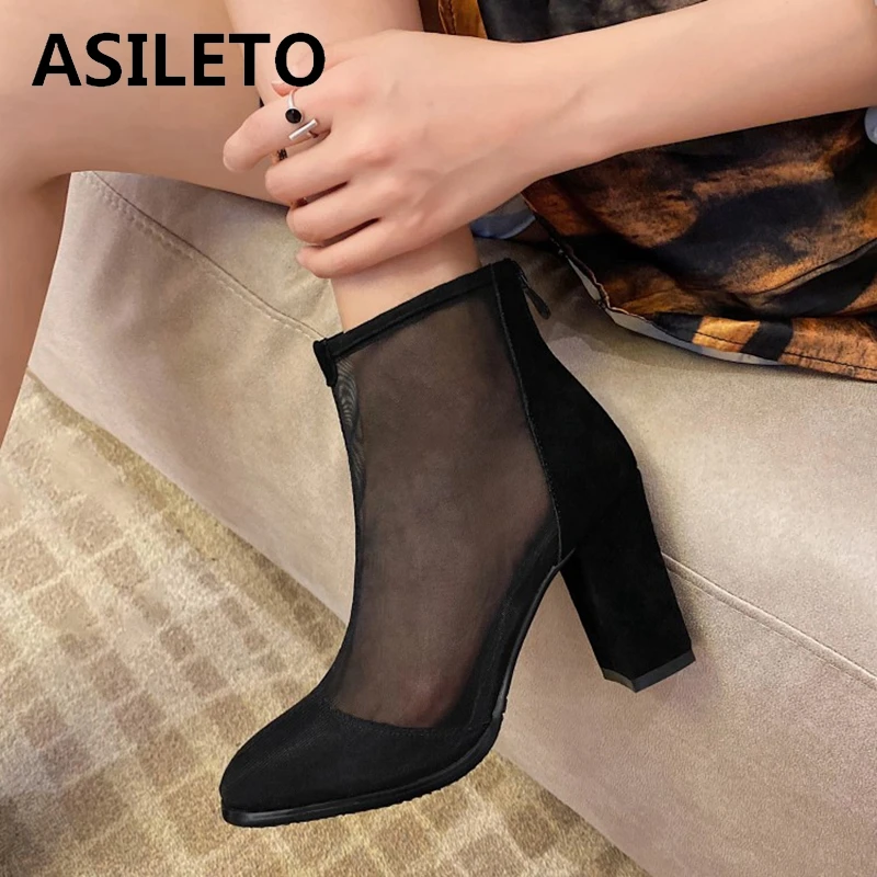 

Женские туфли-лодочки ASILETO 2021, с круглым носком, 8,5 см, на толстых каблуках, из нубука, в стиле пэчворк, дышащие, пикантные, большого размера 43, ...