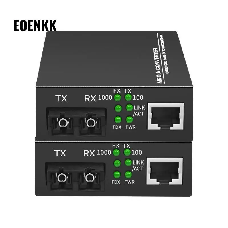 

1 Pair Media Converter 10/100 Gigabit Single Mode Dual Fiber Transceiver HTB4100-3KM Photolectric Transducer