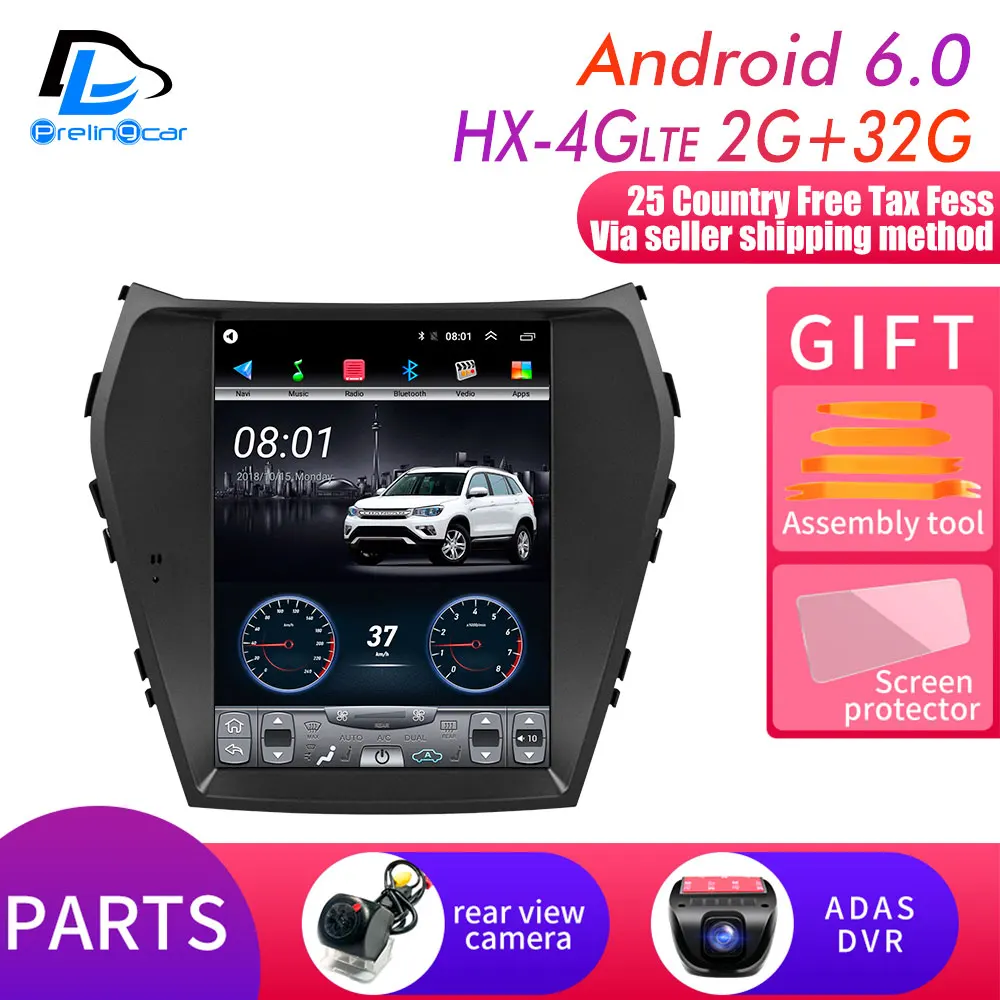 HX-4G 2G32G DVR 64 г ПЗУ вертикальный экран android gps Мультимедиа Видео Радио плеер в тире для hyundai IX45 сатана fe автомобильный навигатор стерео - Цвет: HX-4G 2G32G DVR