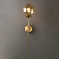 modern glass wall lamp golden sconces round nordic lighting fixture home bedside living room kitchen decoration lights