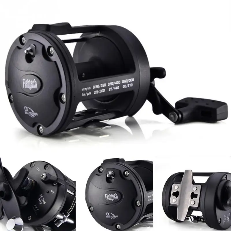 Спиннинговая катушка TSSD 3000L 4000L черная Рыболовная для заброса правой рукой