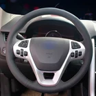 Черная искусственная кожа Чехол рулевого колеса автомобиля для Ford Edge 2011-2014 Explorer 2011-2019 Flex 2013-2019