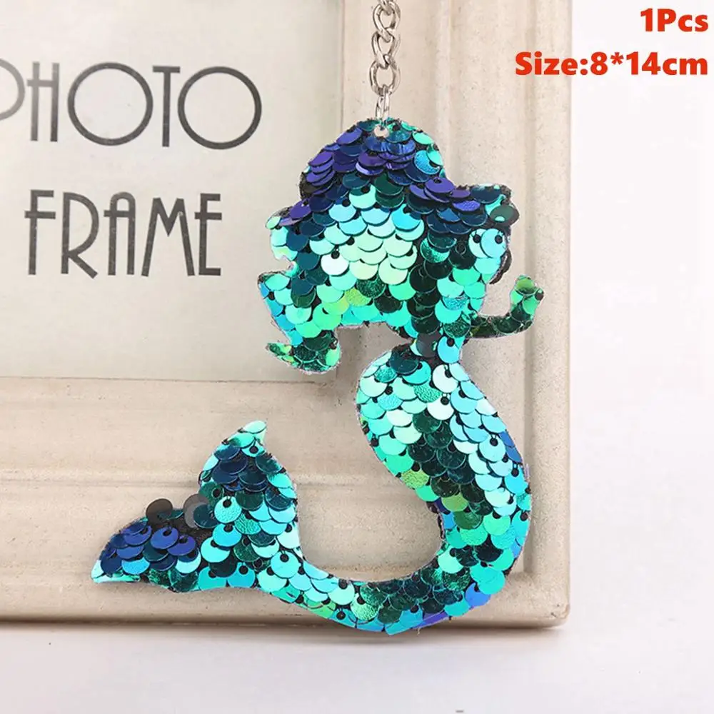 Mermaid Keychain 15 Taoup 1 шт. градиентный цвет блестки маленький брелок с хвостом русалки с днем рождения Русалка тема вечерние украшения для девочек детские украшения - Цвет: Mermaid Keychain 15