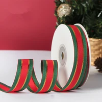 25yardslot 9151925mm red and green stripes ribbon with gold line for home wedding christmas decoration diy gift wrapping