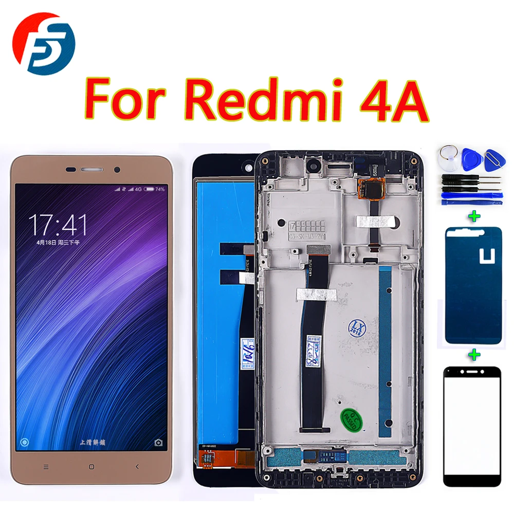 Fansu ips ЖК-дисплей для Xiaomi Redmi 4A сенсорный экран 5,0 дюймов дигитайзер сборка 1280*720 рамка с бесплатными инструментами и стеклянной пленкой