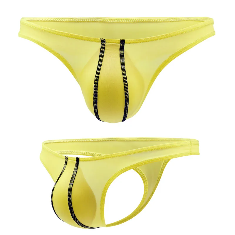8PCS Mens Low Rise Ice Silk Sexy Mini Thong Bikini Briefs Transparent Men Panties Briefs Soft Comfortable Gay Men Slip Underwear