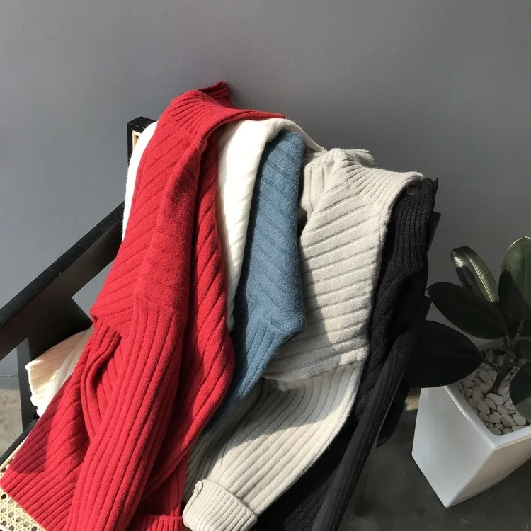 2020 Spring Women Knitted Sweater And Pullovers Long Sleeve Turtleneck Vintage Slim Femme Tricot Pull | Женская одежда