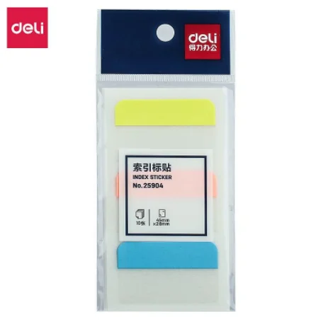 

Deli 25904 45 * 28mm 3 Colors Plastic Index Tabs Dispenser Planner Stickers Divider Office Supplies Paper Sticky Notes