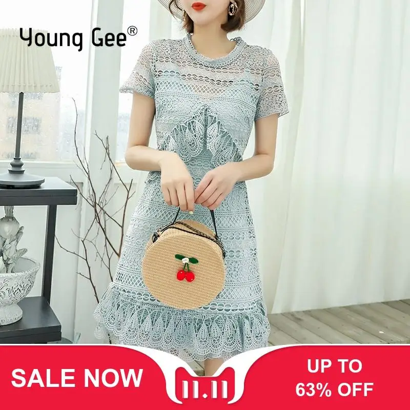 Young Gee 2019 новое летнее выпускное кружевное платье женское Открытое подружки