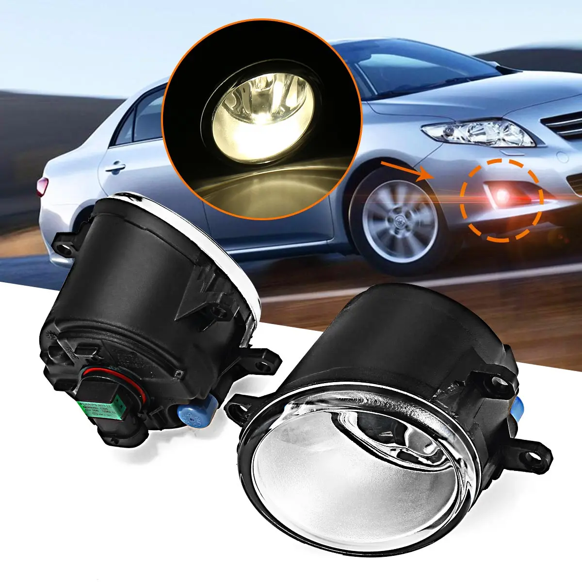 Пара 55 Вт 12 В Автомобильные передние противотуманные фары для Toyota Corolla Yaris Camry 2007