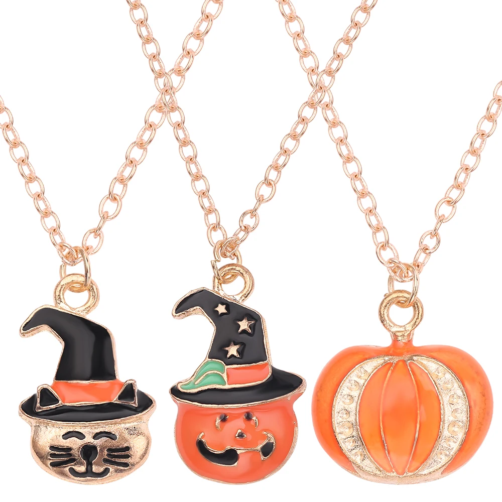 Для костюмированной вечеринки на Хеллоуин одежда тыква шляпа ожерелье с кошкой