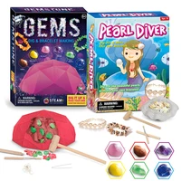 byncceh gemstones dig kit real pearlsea shellgems dig up kit stem science educational toys make great kids activities gifts