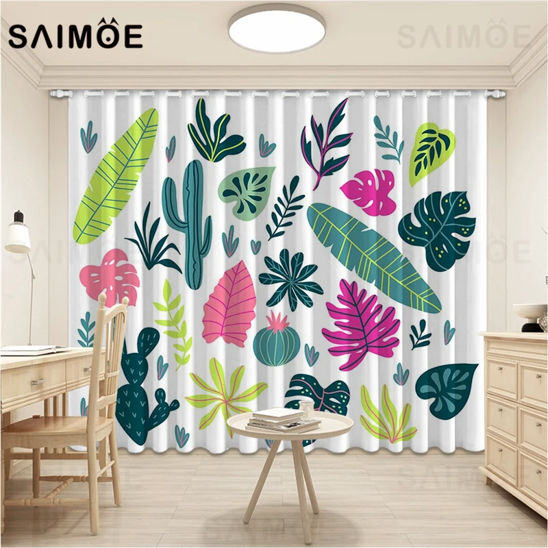 

Green Tropical Plants Curtains Palm Leaves Nature Curtains In The Living Room Undefined Curtain For Bedroom Ultra Micro Shading