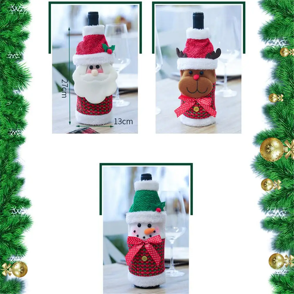 Рождественские Чехлы для винных бутылок чехол рождественские украшения дома