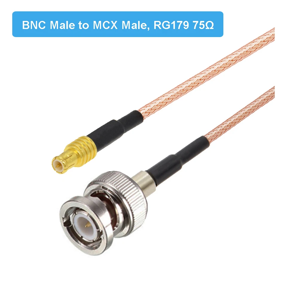 RG-179 BNC штекер MCX вилка правый угол RG179 кабель 75 Ом косичка RF коаксиальный