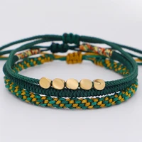 2021 charm bracelet rope set hand woven corn knot bracelet copper beads jewelry wholesale pulseras armband