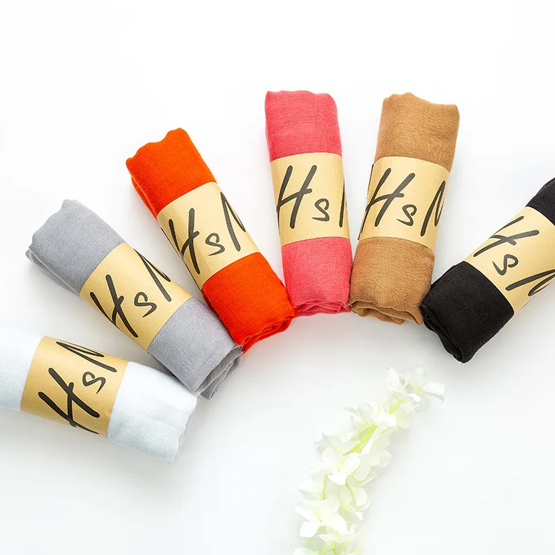 

Cotton Linen Scarf Red Black Solid Color Monochrome Candy Colored Silk Scarf Hot selling Women Gift Scarf Beautiful Scarves