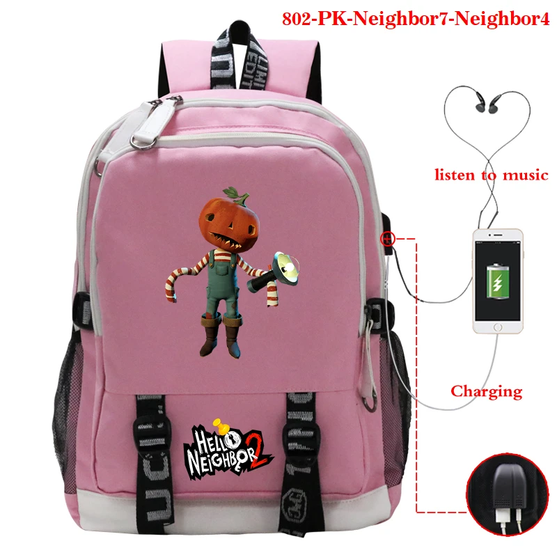 

Game Hello Neighbor Printed Backpack School Bag Laptop USB Bags Hello Neighbor Shoulder Bag Men Students Casual Knapsack Gift
