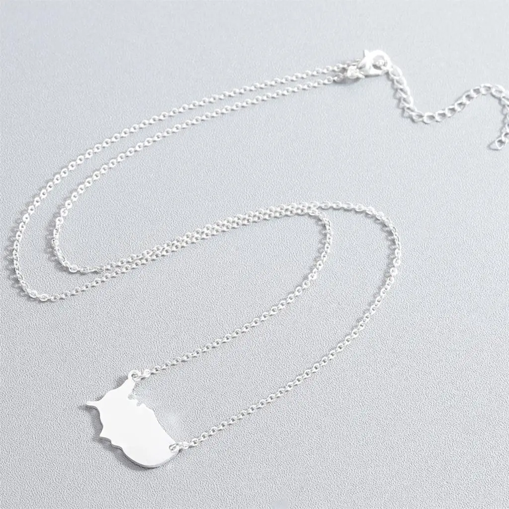 Kinitial ожерелье из нержавеющей стали карта США кулон цепное украшение цепи для