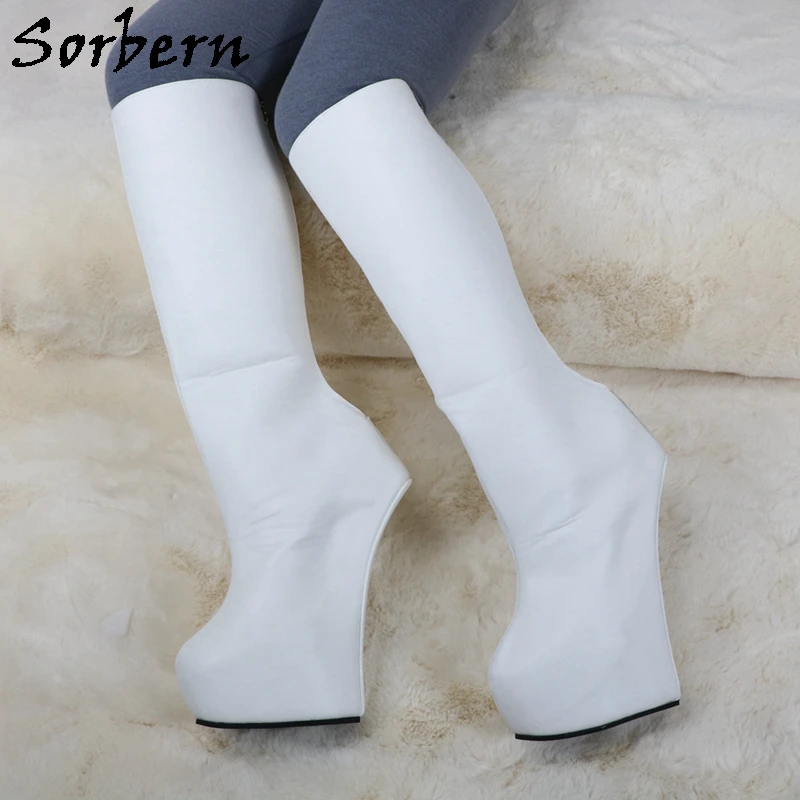 Закрывающиеся красные сапоги до колена с открытой застежкой молнией на