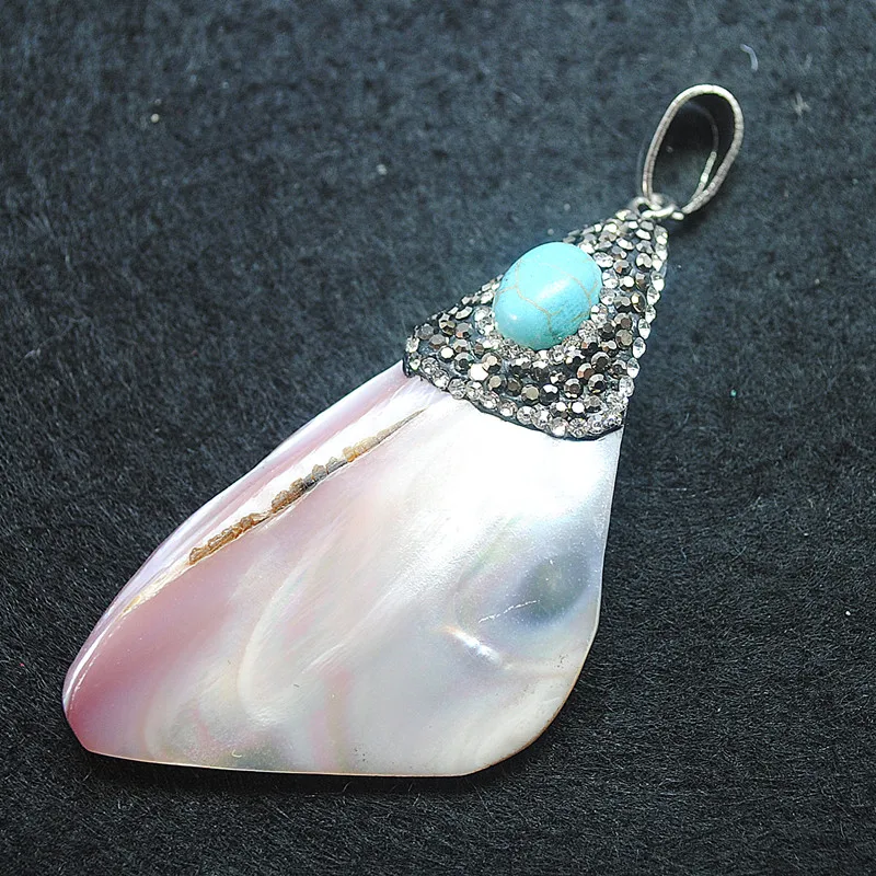 

Подвески в виде раковины в соленой воде, розовая оболочка для губ, неправильная форма, стразы, женские верхние подвески, продажа, сделай сам, ...