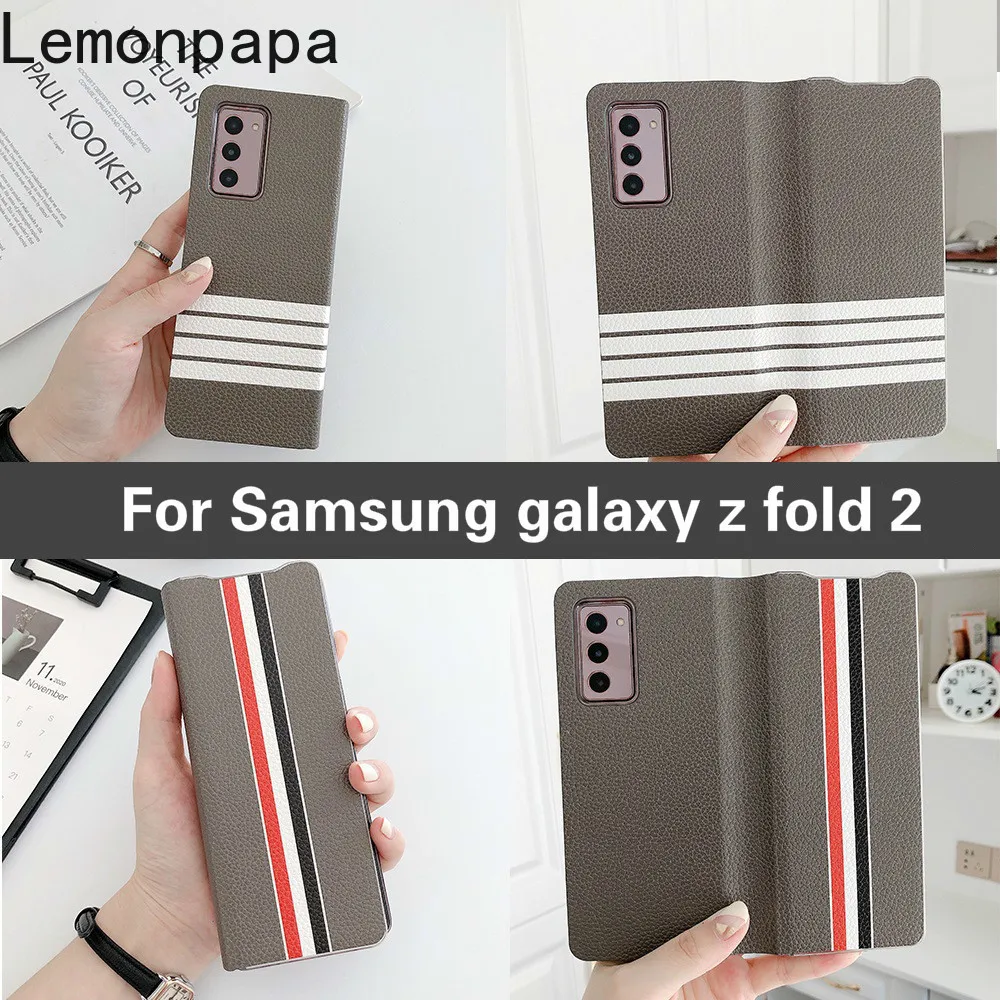 luxury leather flip phone case wallet case for samsung galaxy z fold 2 5g case full protective cover for galaxy z fold 2 case free global shipping