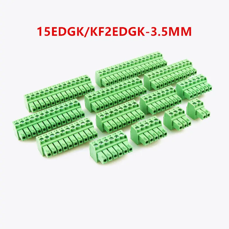 

50 шт. KEFA KF2EDGK-3.5-2P ~ 12P PCB коннектор винтовой клеммный блок 15EDGK шаг 3,5 мм