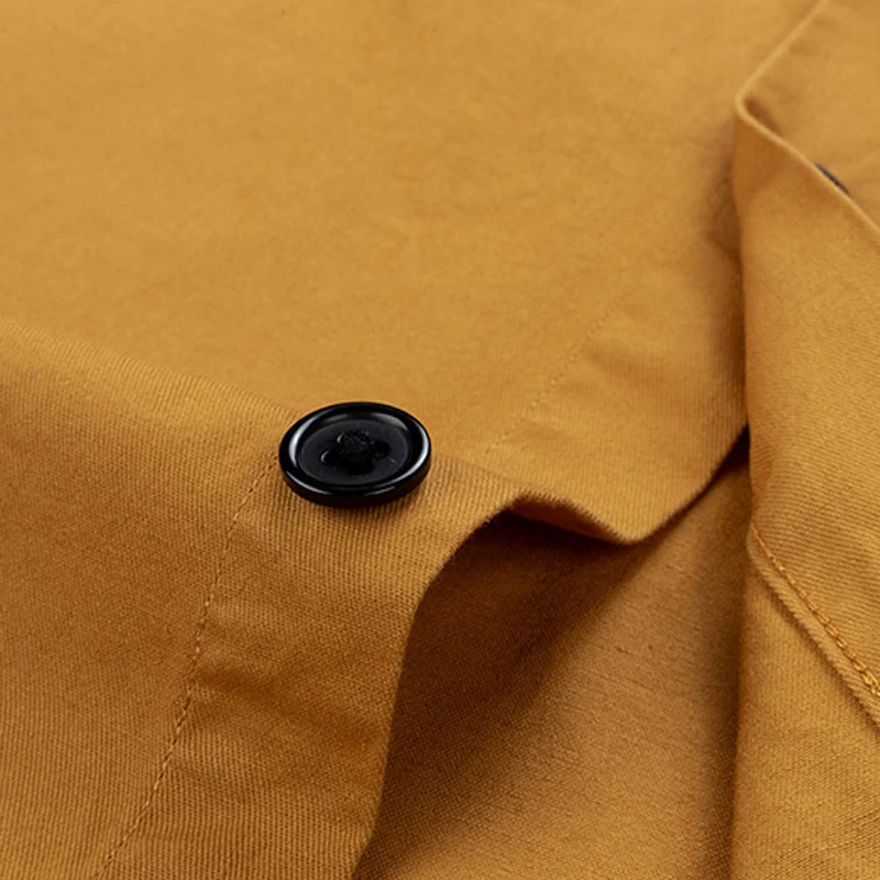 

Men Brand Logo Casual Shirt 100% Cotton Long Sleeve for Spring Summer Yellow Young Male Teenager Korean Fashion A07200944