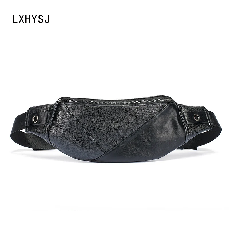 Мужская кожаная поясная сумка модная высокое качество банановые сумки многофункциональная открытая через