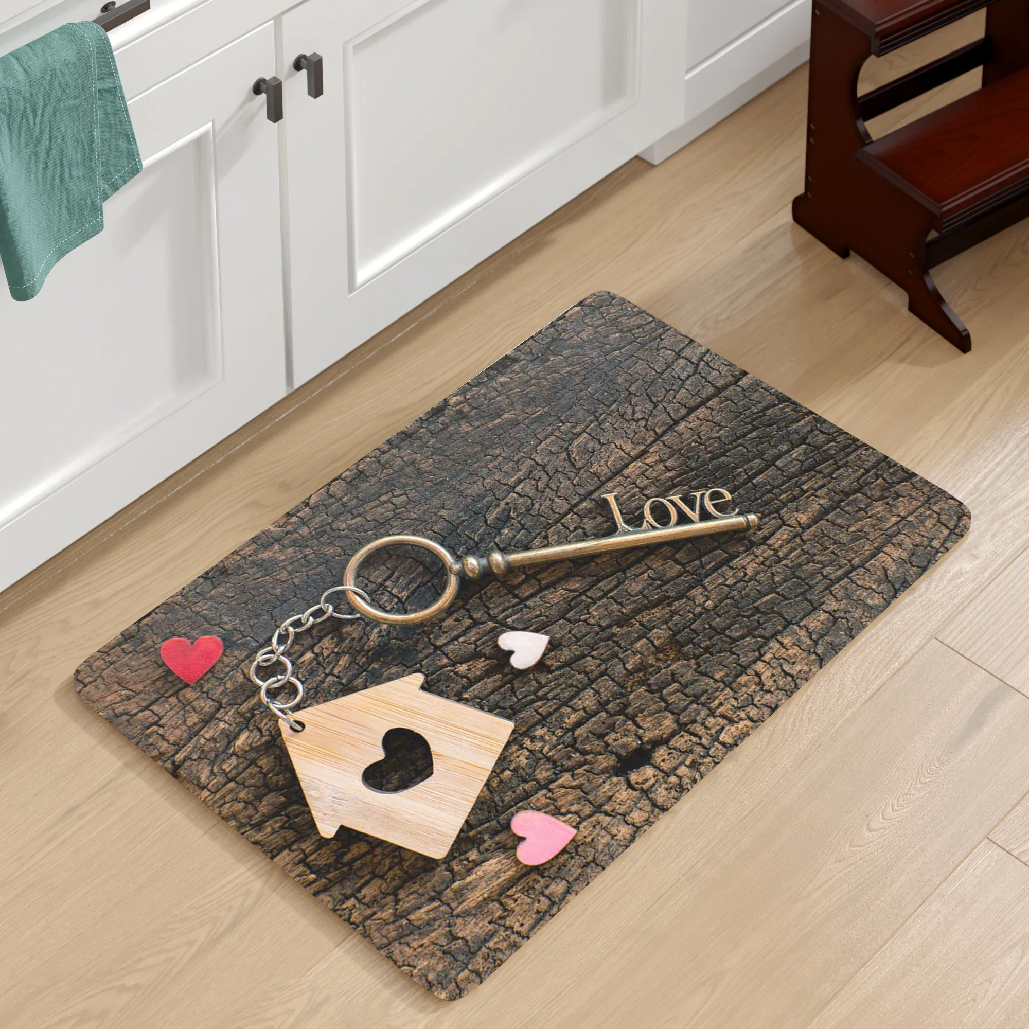 

Wooden Grain Kitchen Floor Mat Modern Door Mat Carpet For Living Room Boho Decor Anti-Slip Kitchen Rug Hallway Carpet Home Decor