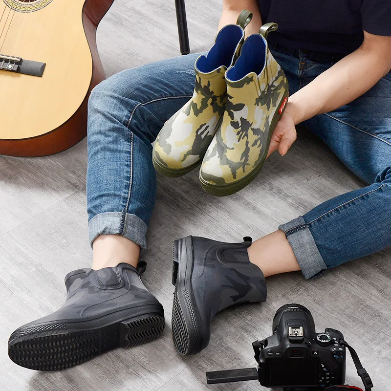 Износостойкие Нескользящие низкие ботинки мужские непромокаемые теплые и