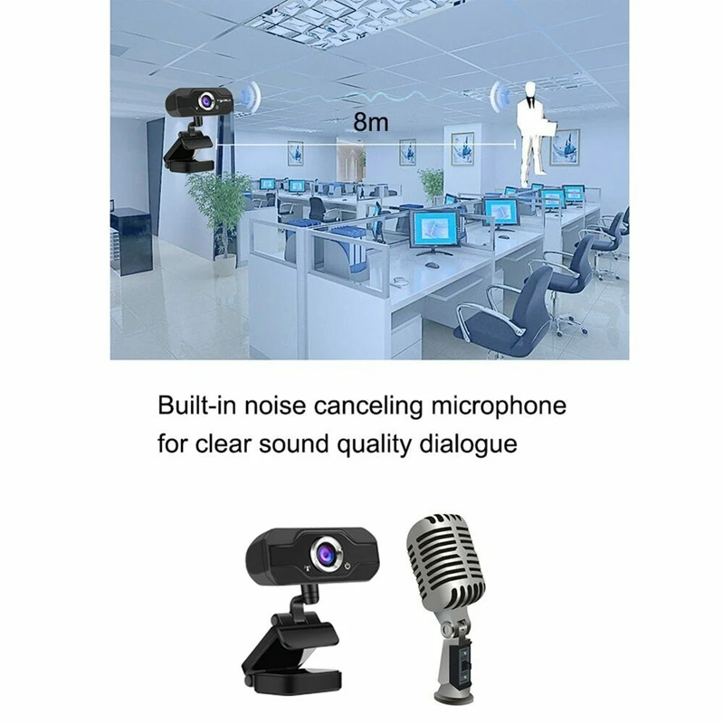 

HOT-1080P 45Fps Webcam HD Streaming Video Live Broadcast Camera Built-in Dual Microphone USB Plug and Play Web Cam
