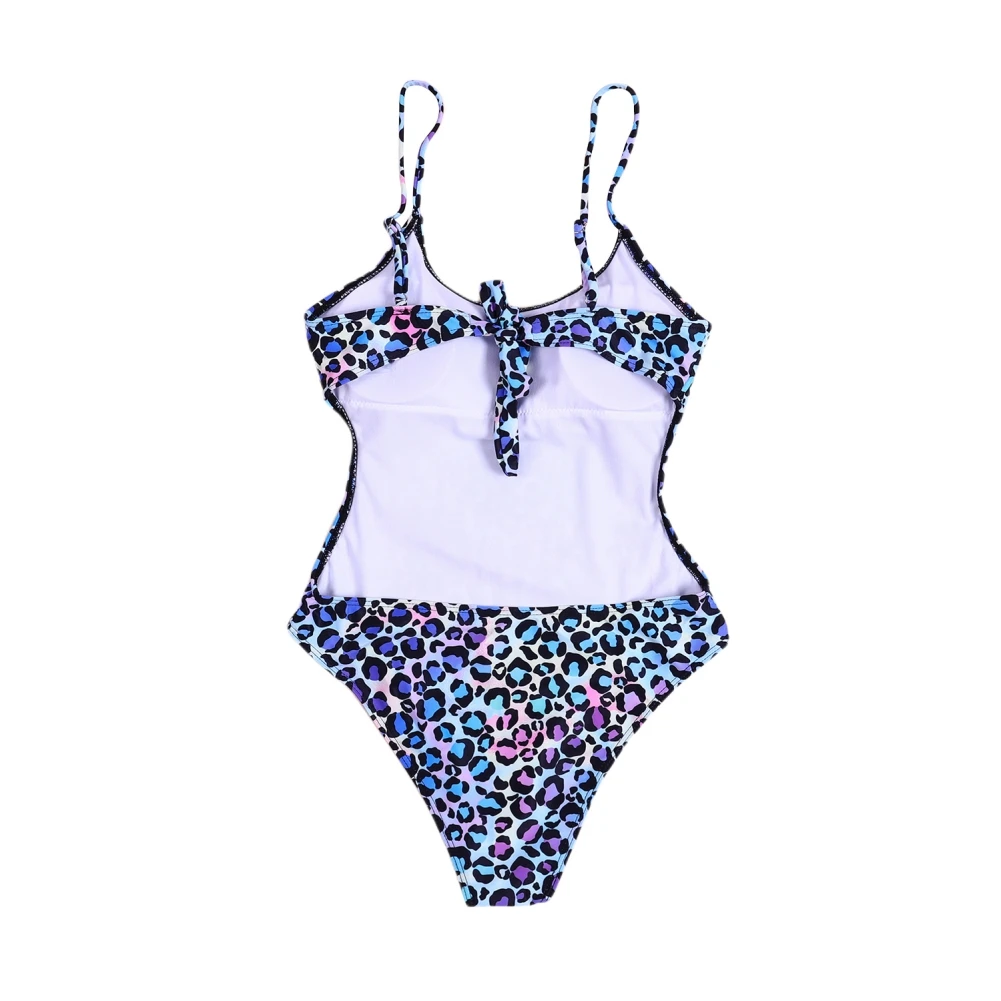 

Women Swimsuit Strappy Push up Padded Bikinis Set Monokini Swimwear One Piece Leopard Print Swimming Wear