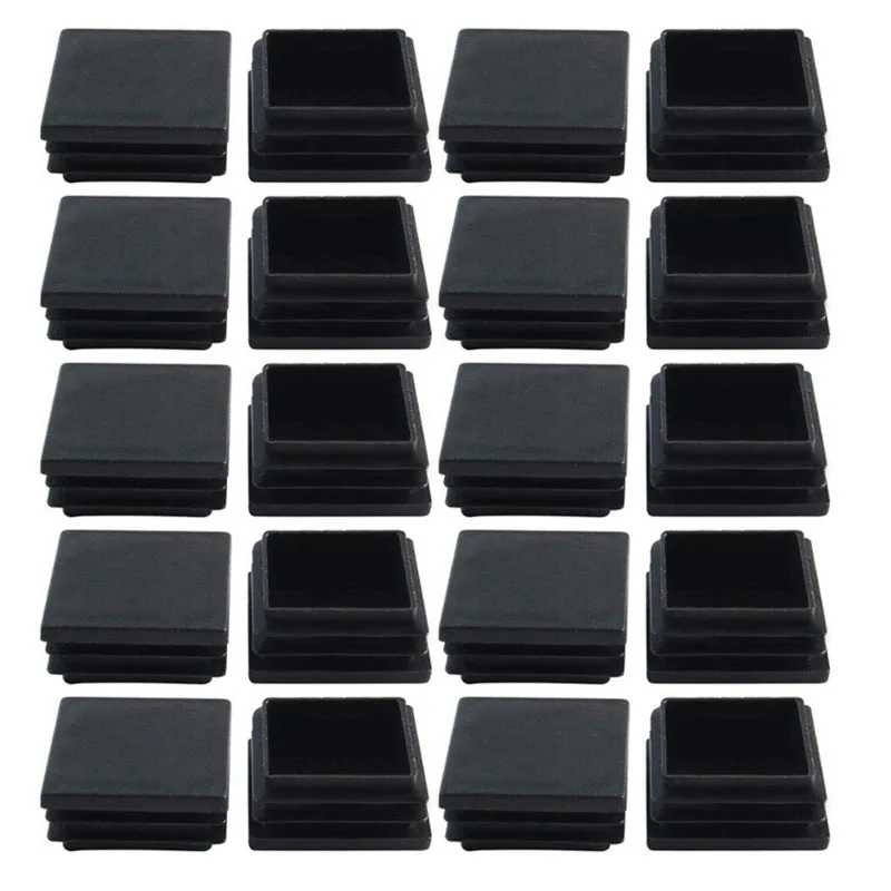 12pcs Plastic Square Ribbed Tube Inserts Pipe Tubing End Covers Cap Furniture Glide Desk Table Feet Floor Protector | Обустройство