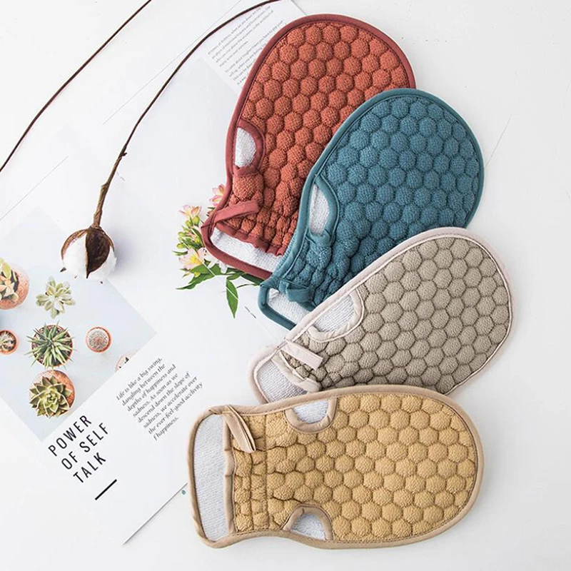 Спа рукавицы для душа кисти массаж скруббер гель отшелушивающего скруббера тела